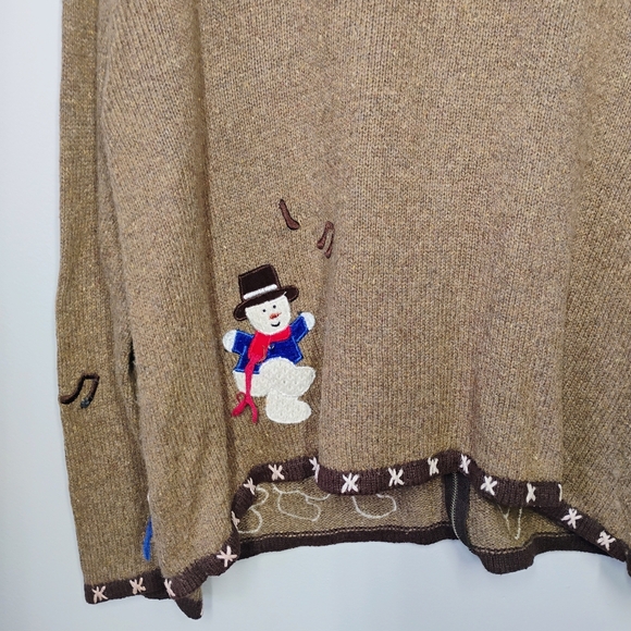 Vintage Designers Studio Originals Snowman Sweater Womens XL Ugly Christmas Hood - Picture 5 of 14